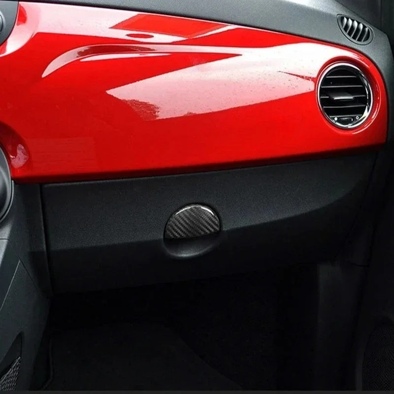 For Fiat 500 For Abarth 595 695 2011-2023 Real Dry Carbon Fiber Storage Box Switch Handle Decorative Cover Interior Accessories