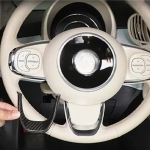 For Fiat 500 Real Dry Carbon Fiber 2021-2023 Interior Steering Wheel U-shaped Base Frame Decoration Modification Accessories