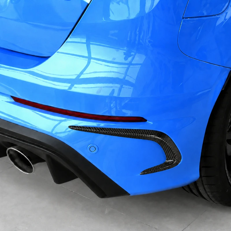 Real Dry Carbon Fiber Rear Bumper Canards For Ford Focus RS MK3 2016-2018 Side Splitter Diffuser Fins Accessories Body Kits 2PCS - 图片 4
