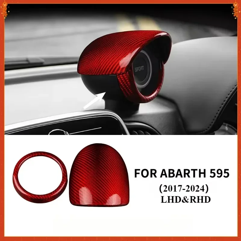 For FIAT 500 500X Real Dry Carbon Fiber Interior Center Console Front Dashboard Panel Gauge Dash Pod Cover Cap Trim Sticke 17-24 - 图片 4