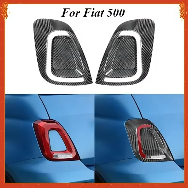 For FIAT 500 For ABARTH 595 695 Real Dry Carbon Fiber 595C Rear Tail Light Cover Decoration Plate Modificatio BODY KIT 17-2023 - 图片 2