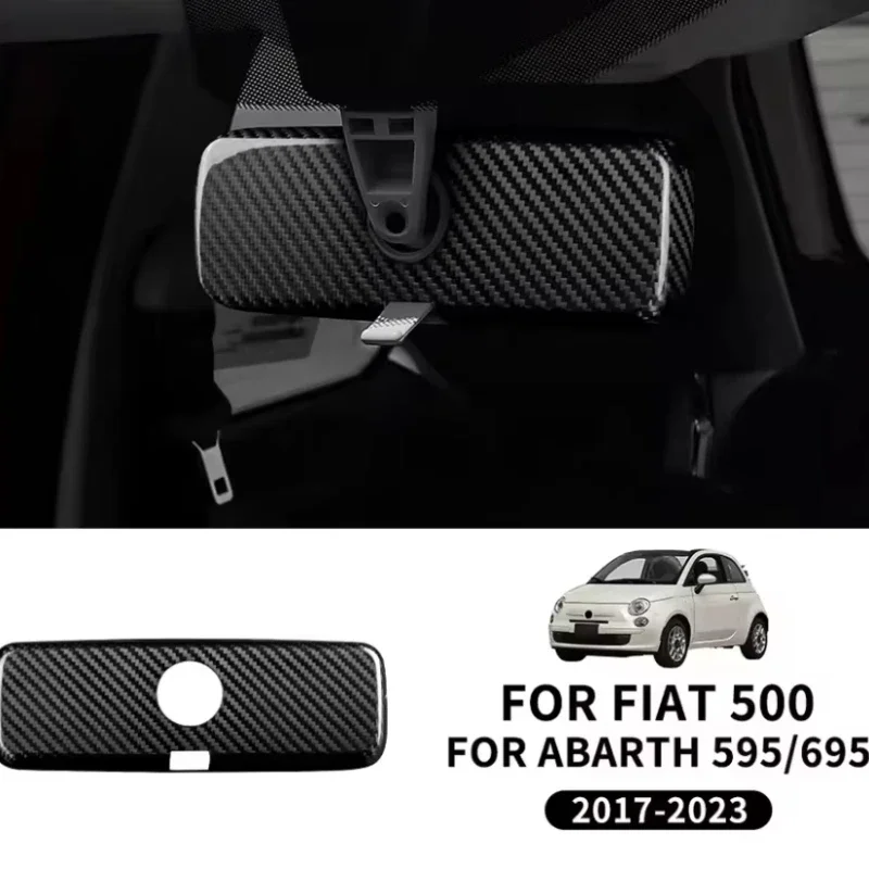 For FIAT For Abarth 500 595 695 Real Dry Carbon Fiber 17-2023 Interior Rearview Mirror &Side Wing Cover Modification Accessories