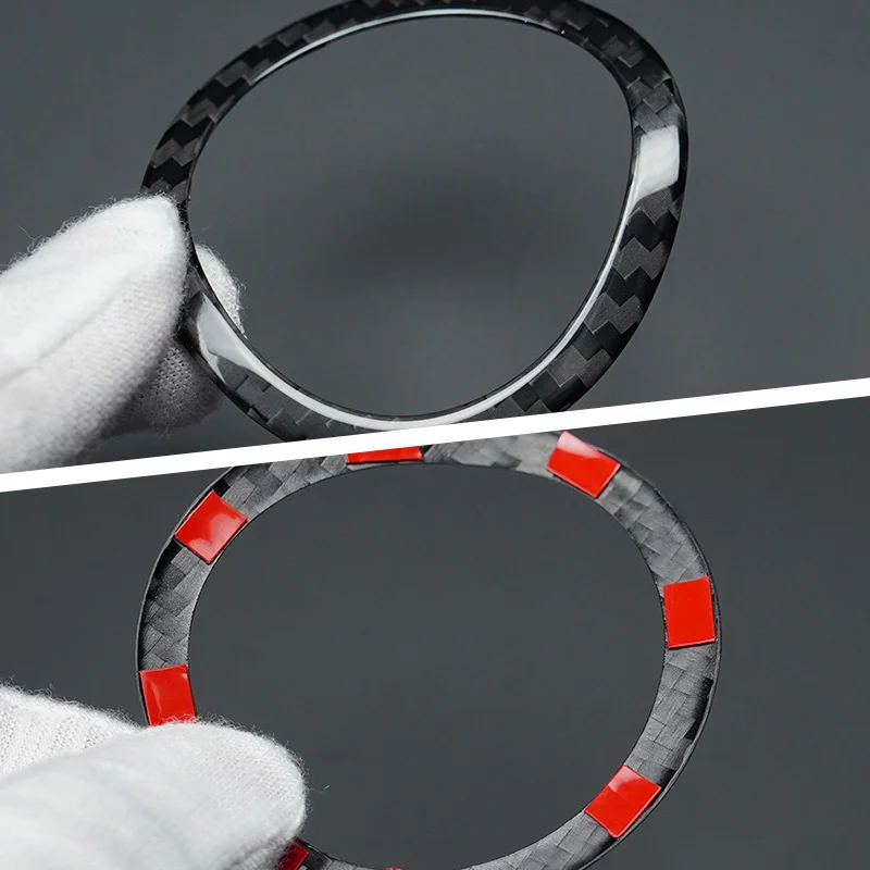 For FIAT 500 Real Dry Carbon Fiber Interior Black Defrost Air Vent Bezel Dashboard Decoration Modification Accessories - 图片 3