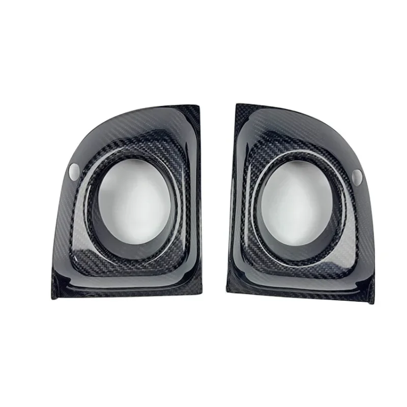 For Fiat 500 Real Dry Carbon Fiber Front Fog Light Trim Cover panel Exterior Parts Decorative Accessory 2007-2015 Body Kits - 图片 3