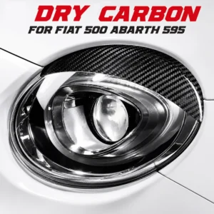 Real Dry Carbon Fiber For FIAT 500 For Abarth 595 2016-2023 Exterior Headlight Headlamp Eyebrow Bezel Protection Modification