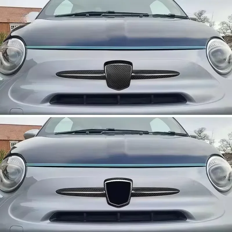 For FIAT 500 For ABARTH 595 695 Real Dry Carbon Fiber Front LOGO Exterior Decoration Modification Accessorie 2012-2023 Body Kit - 图片 4