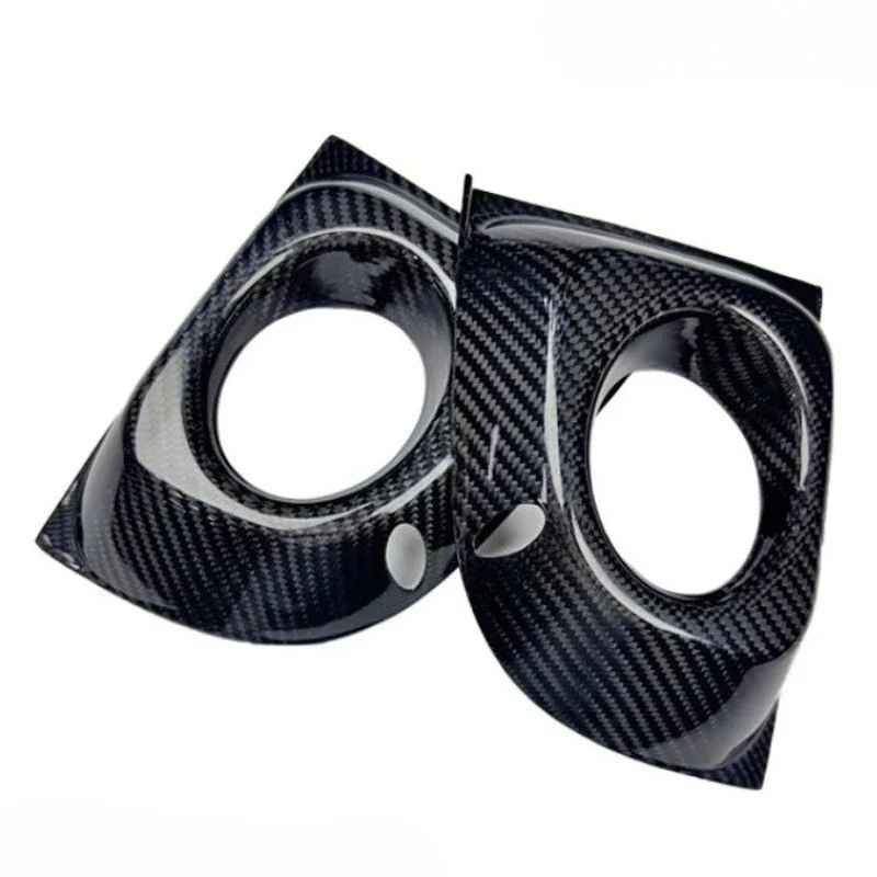 For Fiat 500 Real Dry Carbon Fiber Front Fog Light Trim Cover panel Exterior Parts Decorative Accessory 2007-2015 Body Kits - 图片 4