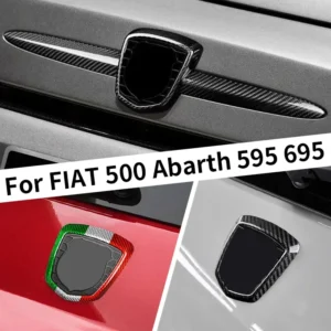 For Fiat 500 For Abarth 595 695 Real Hard Dry Carbon Fiber 12-23 Exterior Front Rear Logo Frame Decoration Modification Body Kit