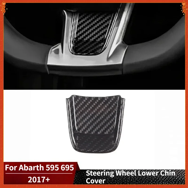 For Fiat For Abarth 595 695 Dry Carbon Fiber 2017+ Interior Steering Wheel Lower Chin Cover Decoration Modification Accessories - 图片 4