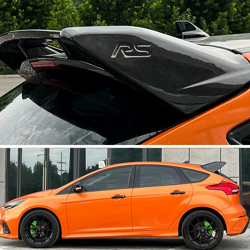 Real Carbon Fiber Rear Roof Spoiler Wing For Ford Focus MK3 MK3.5 ST RS 2012-2018 Hatchback RS OEM Style Bolt-On Replacement - 图片 2