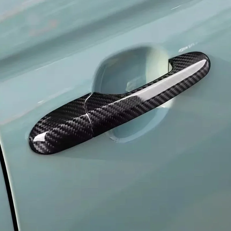 For Abarth 595 595C 695 For Fiat 500 Real Dry Carbon Fiber Door Handle Cover 08-23 Exterior Decoration Modification Body Kits - 图片 3